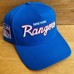 MITCHELL & NESS NHL NEW YORK RANGERS SCRIPT LOGO SNAPBACK HAT Structured NEW